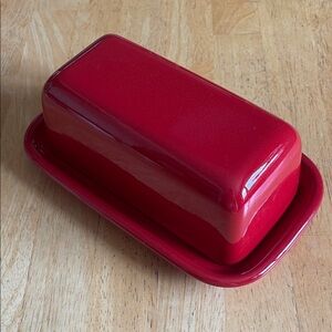 Crimson Red Imported Ceramic Butter Dish